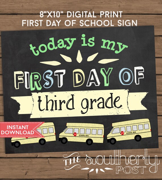 Items Similar To First Day Of School Sign Third Grade 3rd Grade