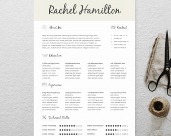 Cover Letter, Printable Resume Template, INSTANTLY Download, Microsoft ...