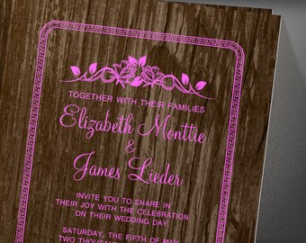 Brown Vintage Barn Wood Wedding invites
