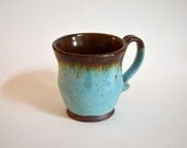 Turquoise & brown mug
