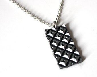 Short silver necklace | studs, sturdy, black, gift, handmade, reclaimed, eco friendly