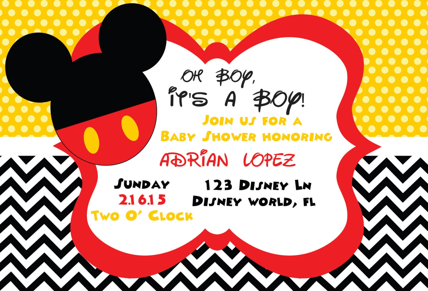Mickey Mouse Baby Shower Printables