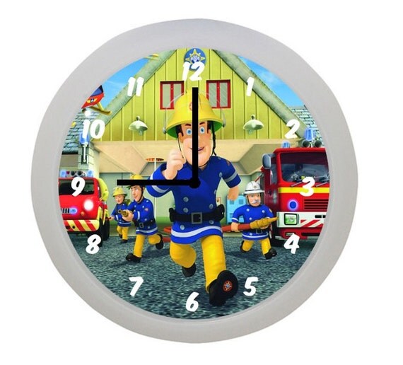 Fireman Sam Clear Plastic Wall Clock by MadeWithLove2015 on Etsy