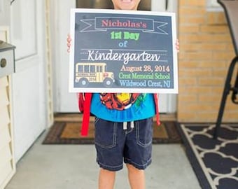 Printable 1st Day of Kindergarten, Chalkboard sign