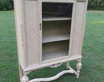 SOLD**** Antique China Cabinet in Shabby Chic Finish*****SOLD