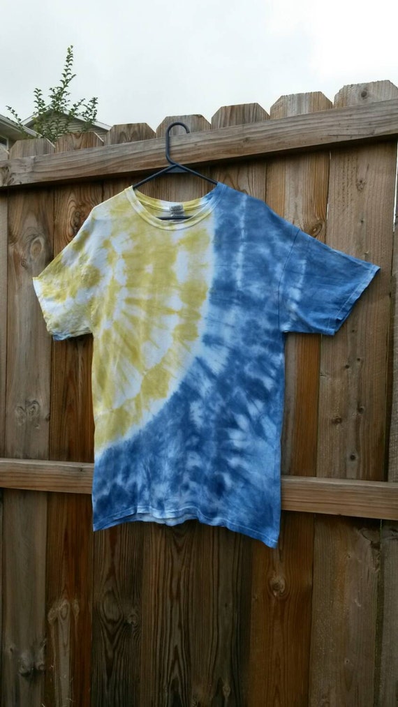 Tie Dye Shirt Blue and Gold Tie Dye Shirt by MessyMommasTieDyes