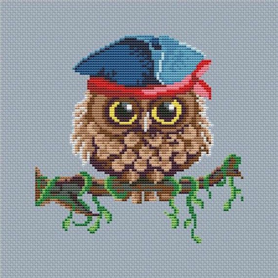 Cross stitch pattern PDF - Owl pirate