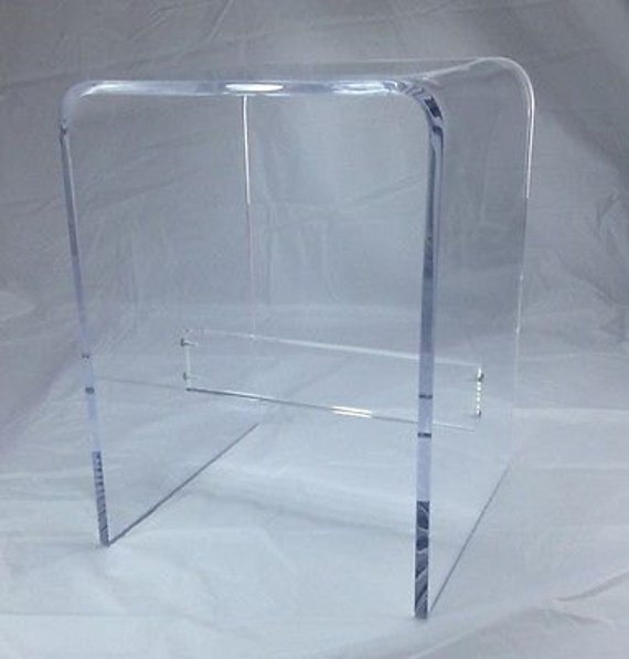Clear 1/2 Thick Acrylic Lucite Shower Bench with
