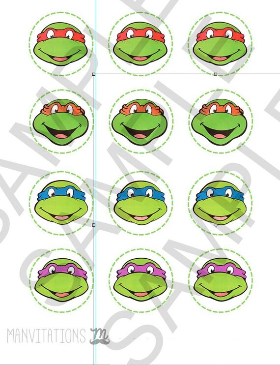 Teenage Mutant Ninja Turtle Cake Toppers By Manvitations On Etsy