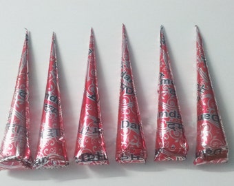 Vibrant Red Instant Henna Cones Tattoo Paste Body Art Heena Mehndi for Skin Temporary Tattoos Ready to Use