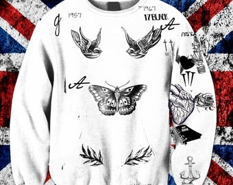 harry styles tattoo sweatshirt etsy