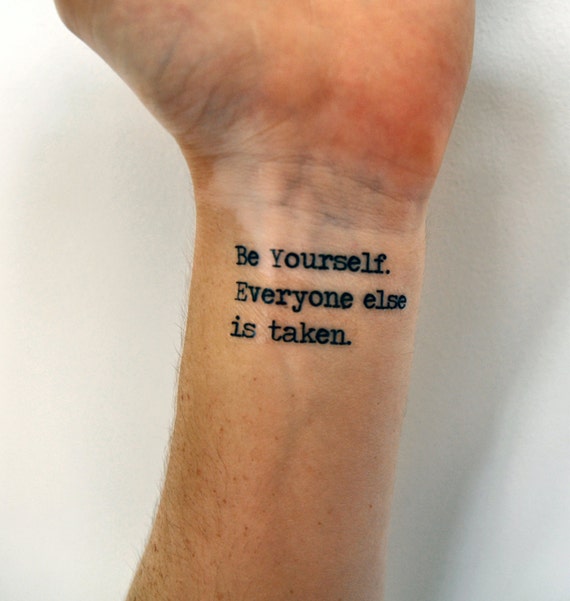 Individuality Quote Temporary Tattoo Oscar Wilde Be Yourself