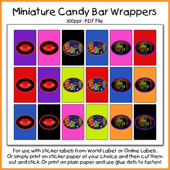 Miniature Candy Bar Wrappers Candy Bar by CheriesArtsnCrafts