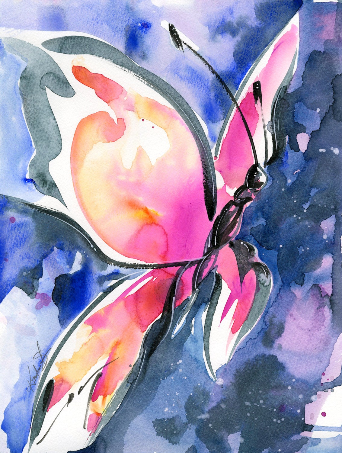 Бабочки акварелью картины