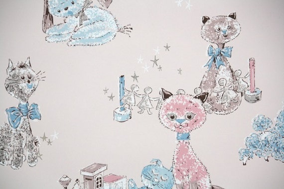 1950s Vintage Wallpaper by the Yard Nursery Childrens