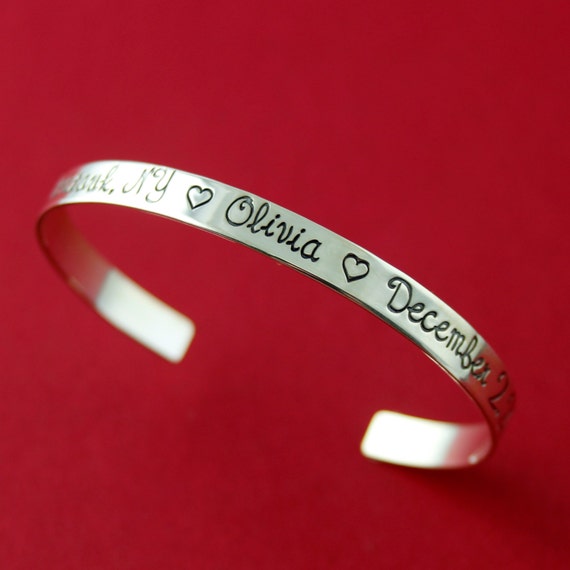 Sterling Silver Cuff Bracelet - Custom Hand Stamped Silver Cuff ...