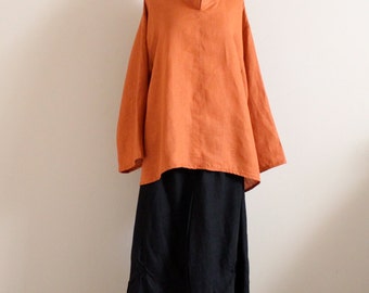 linen outfit fold dress with wrap jacket handmade to measure