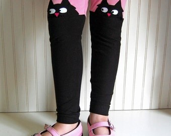 Cat Leggings. Kitty Leggings. Girls Cat Leggings. Toddler Leggings. Black Cat Leggings. Cat Lover Leggings. Leggings for Girls. Youth