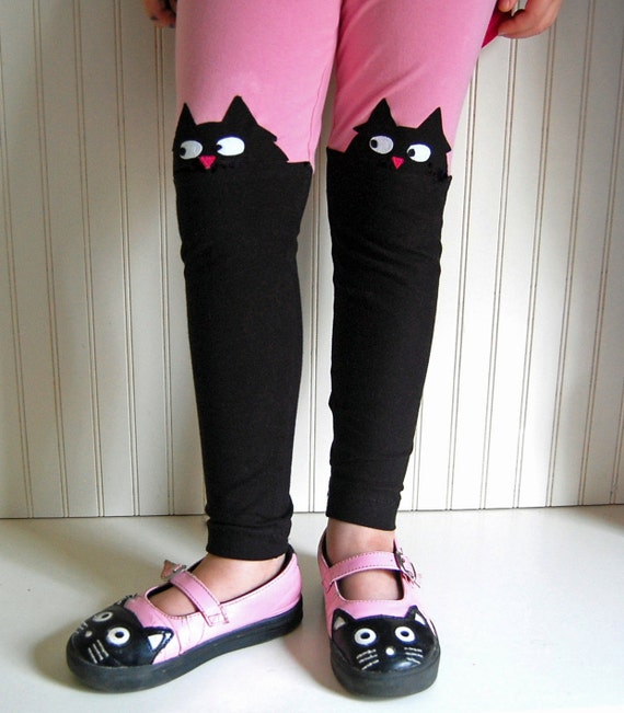 Cat Leggings. Kitty Leggings. Girls Leggings. Toddler