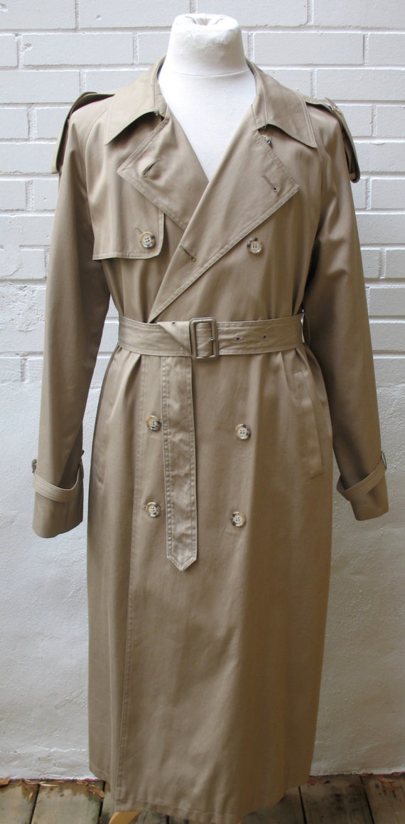 Vintage Yves Saint Laurent YSL Mens Trench Coat 42 Tall Tan Vintage Yves Saint Laurent YSL Mens Trench Coat 42 Tall Tan