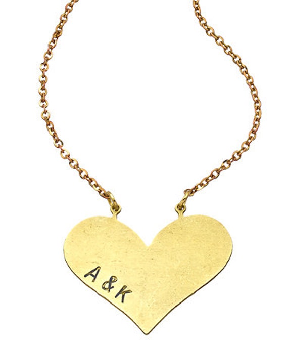 Personalized heart // necklace Valentine's Day Gift