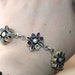 SOLD ...Vintage Bracelet ,Flower Rainbows Sterling Silver,Full Of Peridot, Red Garnet, Onyx , Pearls and Purple Amethyst Stones