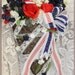 Patriotic Americana Grapevine Basket Wall Planter Floral Arrangment, Red White & Blue