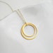 Two Circles Necklace Gold Geometric Gold Necklace, Love Circles. Gold Pendant Necklace, Modern, Minimalist, Pendant, Gift For Her Under 50