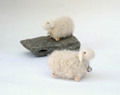 Tiny white knitted sheep - 1 pcs, waldorf toys. stufed toys. farm animal toys for playscape