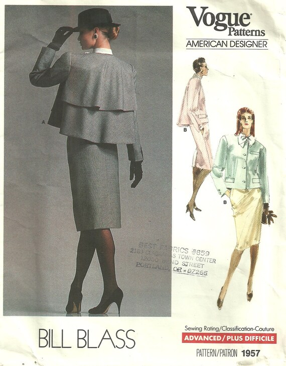 Patron De Couture Vintage Vogue 1971 – Robe Par Bill Blass – Modèle 2397 – Taille B38 – Pièces Non Découpées, Neuf