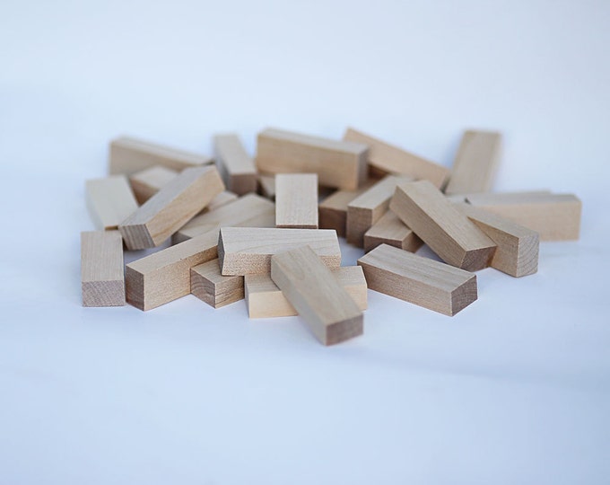 Set of 20- Wood Rectangles (Birch) 1/2 x 3/4 x 2-1/4 inch