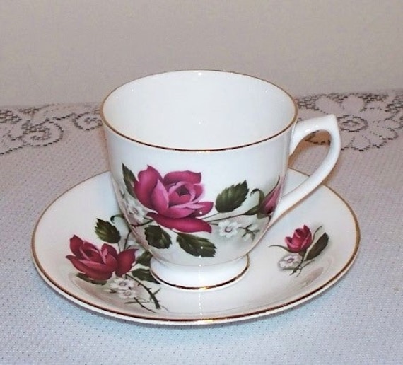 Royal Kent Bone China Tea Cup and Saucer by SuesAntiqWonderland