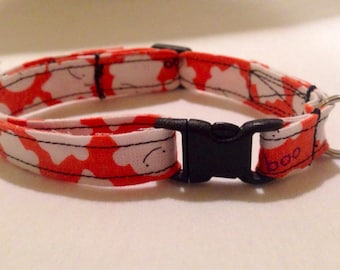 Halloween Ghost Cat Collar with Bell Breakaway Adjustable Fall Collar ghost cat collar