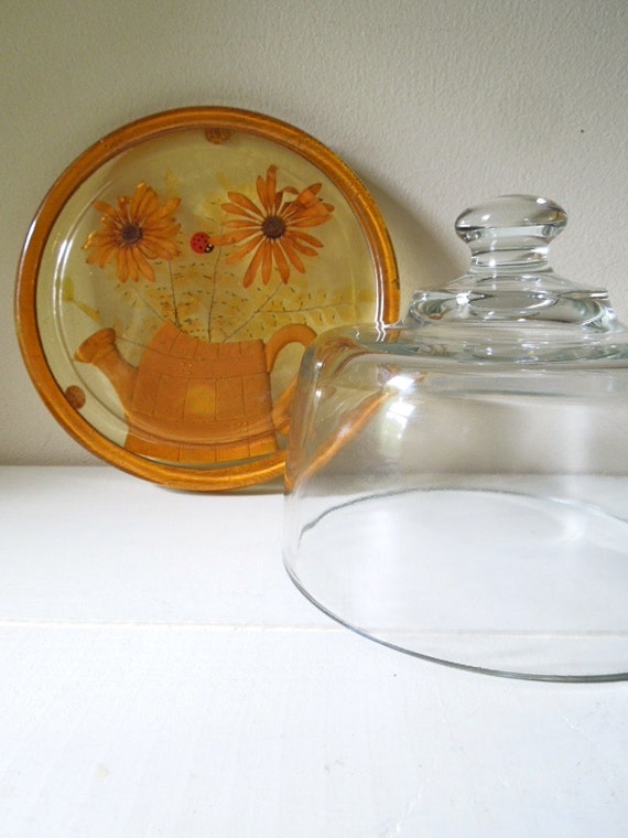 Vintage Cheese Keeper/Server Glass by stuartroadvintage on Etsy