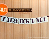 Simply THANKFUL Banner : Thanksgiving Banner // Turkey Day Sign // Holiday Decoration with Square Panel // SAMPLE SALE Il_170x135