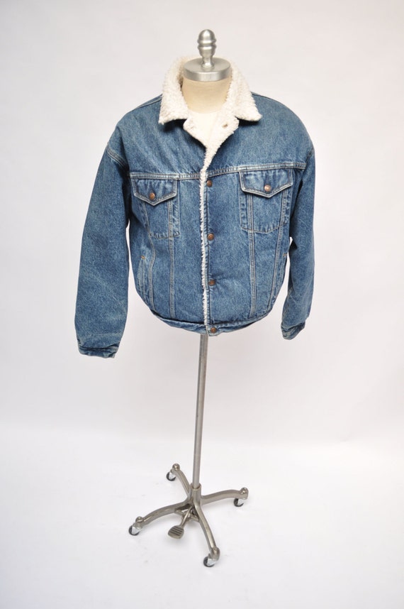vintage jean jacket vintage GAP denim jacket sherpa 1990s