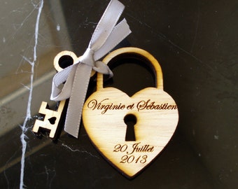 125 Heart and Key Wedding Favors Skeleton Key