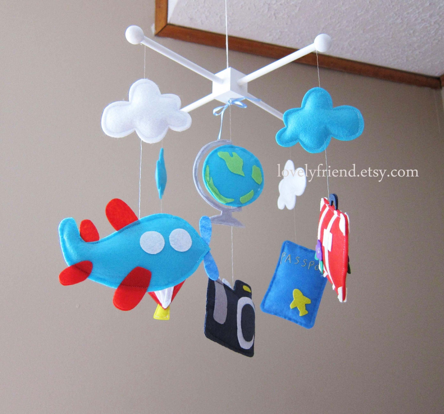 Travel theme baby mobile travel crib mobile by lovelyfriend