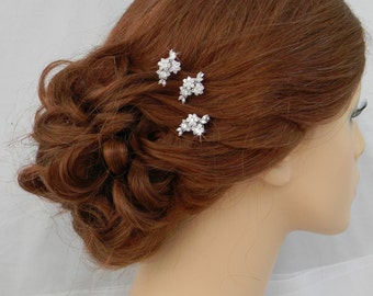 Bridal Hair pins, Rose Gold Wedding Hair clip, Gold, Vintage style hairpins, Swarovski crystal hair comb, Rhinestone, Piper Hair Pins