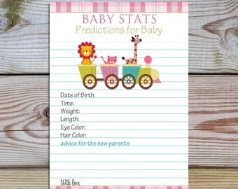 Baby Shower Game (Baby Statistics)/Baby Prediction Cards INSTANT ...