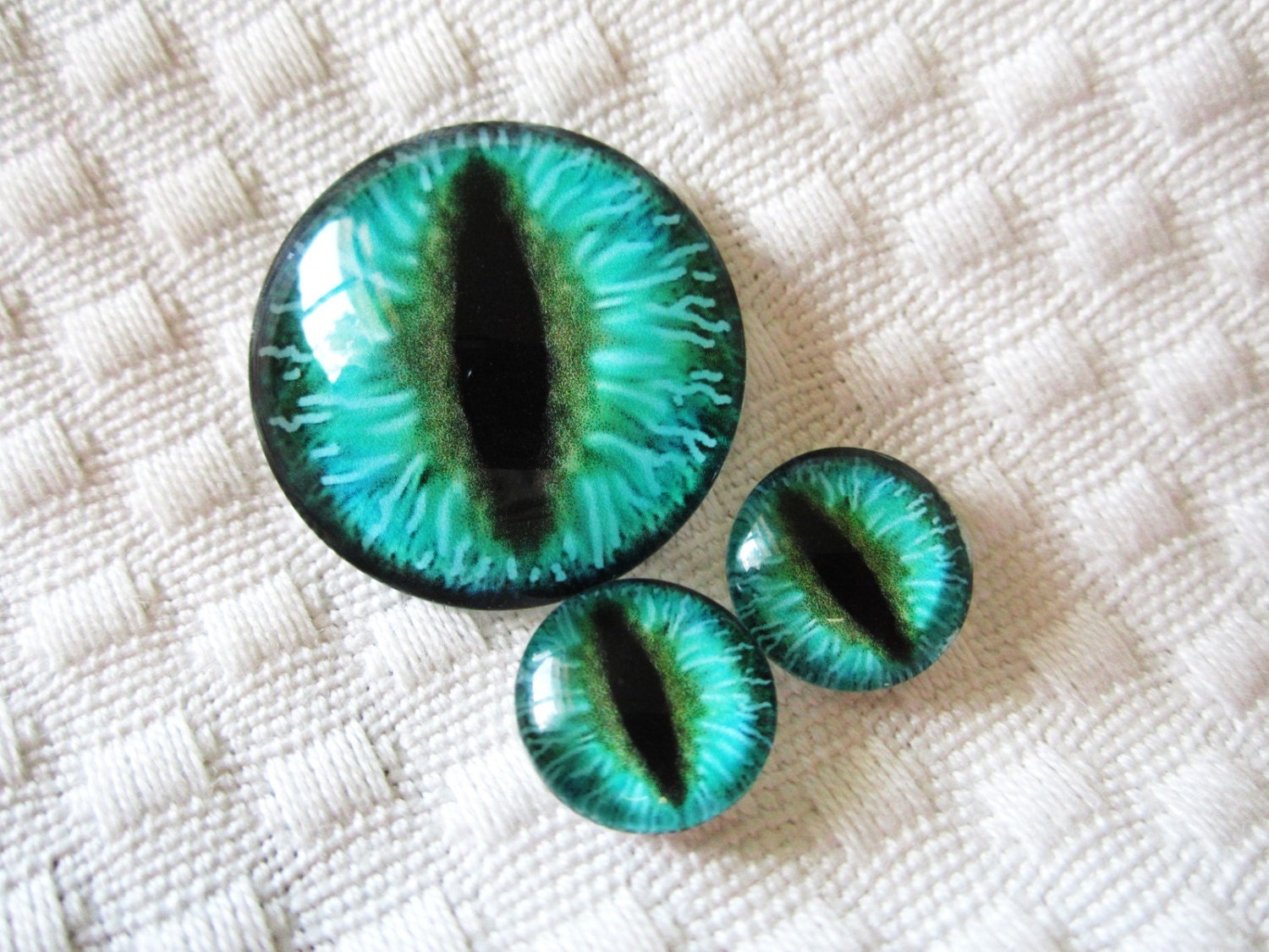 Glass eye cabochons for jewelry sets 25mm pendant and 12mm