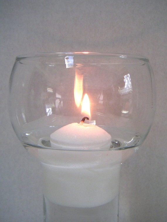 Vintage Candle Holders With Floating Candle Glass Made in
