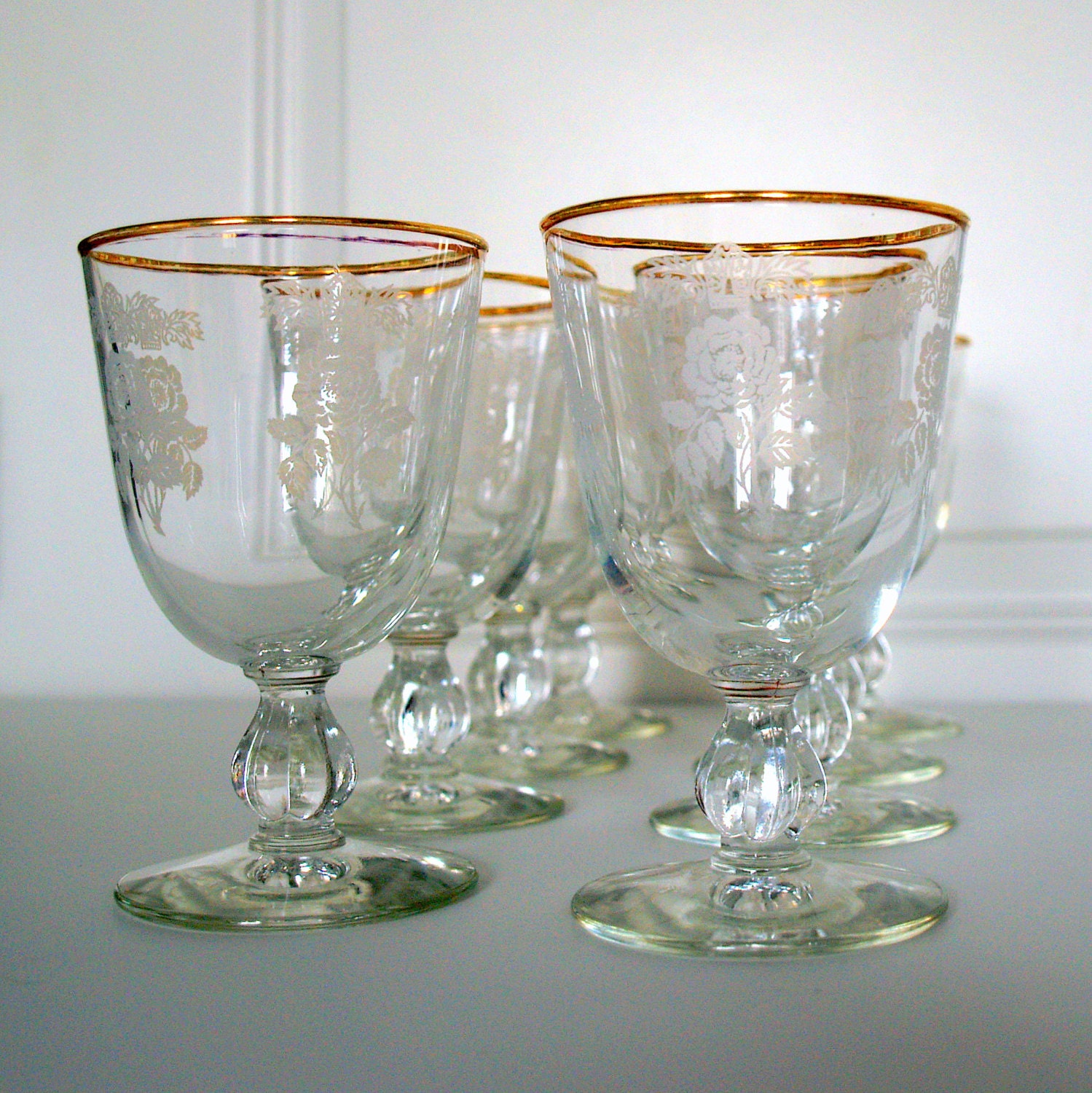 Vintage Wine Goblets 8