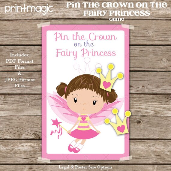 Printable Pin The Crown On The Princess | pin the crown on the fairy princess printable party game Printable Pin The Crown On The Princess | pin the crown on the fairy princess printable party game