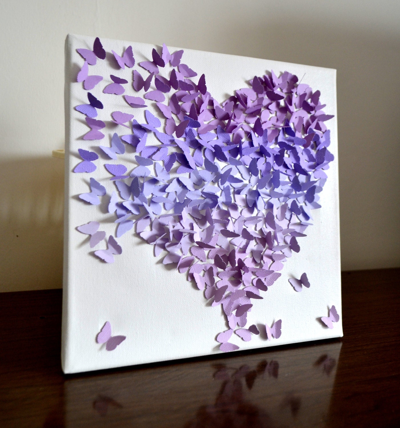 3d Butterfly Heart Wall Art E1C