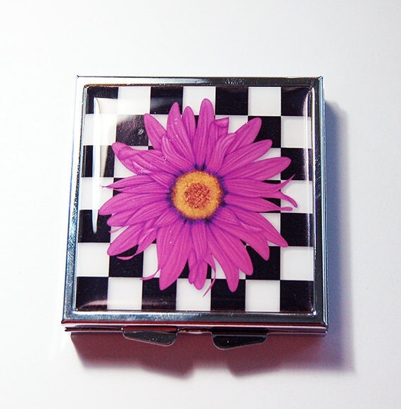 Flower pill case Flower pill box Square Pill case Pill