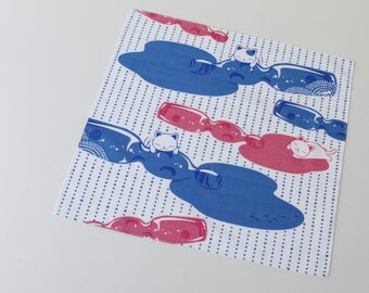 Japanese fabric furoshiki wrapping cloth cat fabric, kawaii fabric, japanese yukata, kimono fabric, japanese tenugui