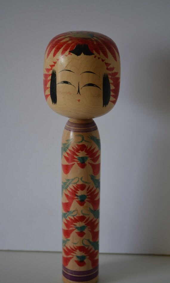 Kokeshi doll vintage Japanese signed