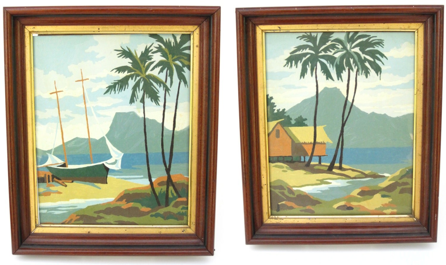 1950s Paint By Number Tropical Painting Pair by lamaisondesamants