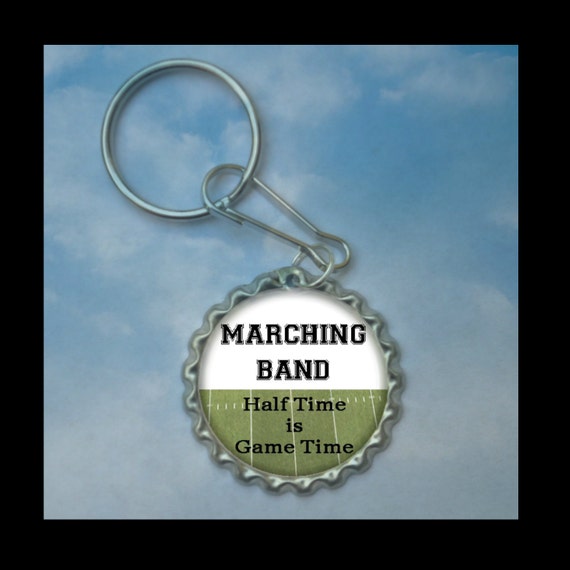 Marching Band bottlecap keychain Plain or Glitter band